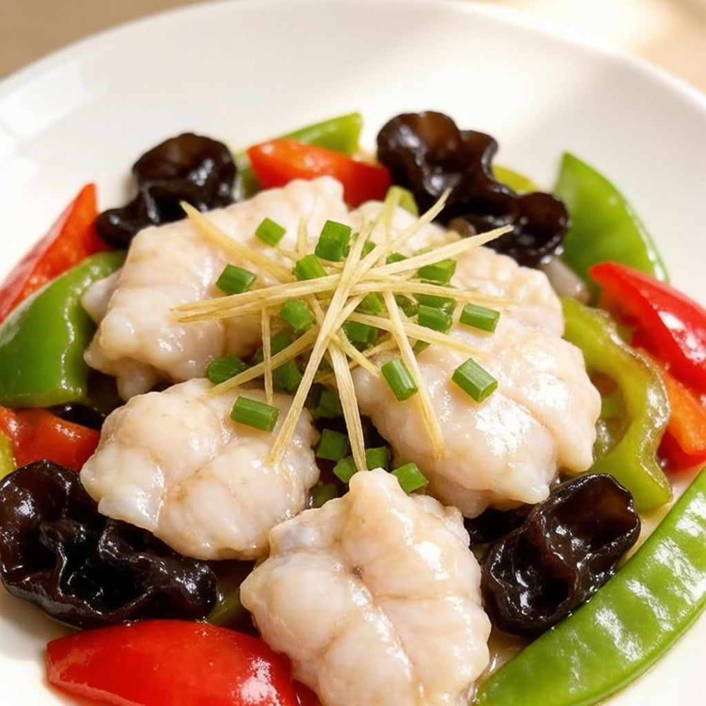 Fresh skinless fillets on a plate