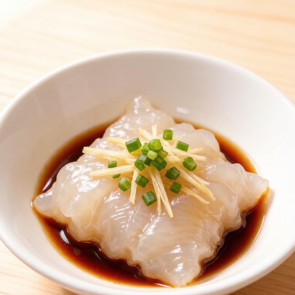 Fish maw simmered in a rich chicken broth